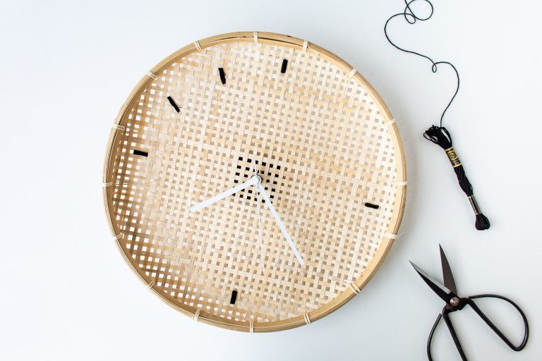 Make a DIY Embroidered Basket Clock Fall For DIY