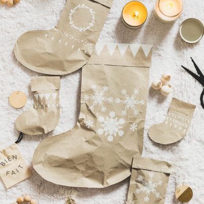 DIY Parcel Paper Stocking Gift Wrap
