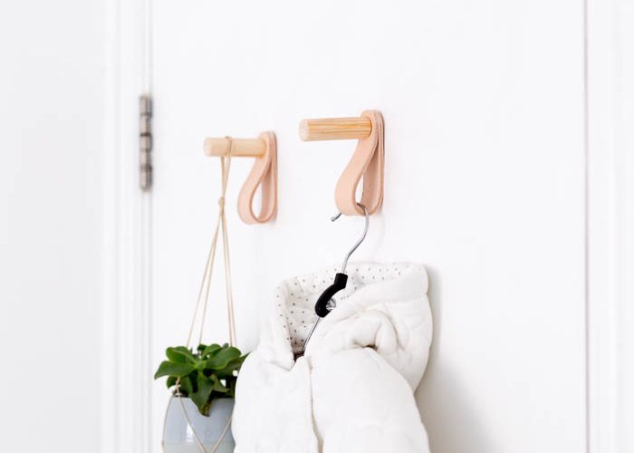 DIY Wood and Leather Door Hooks | @fallfordiy