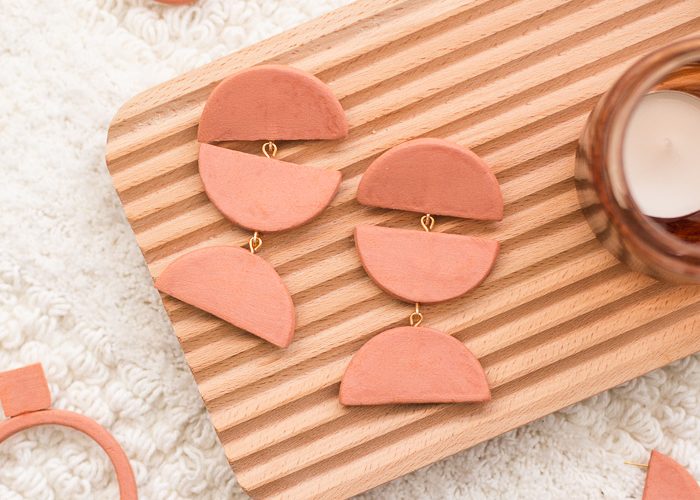 DIY Terracotta Air Dry Clay Earrings - Four Ways