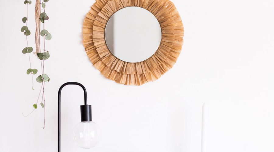 DIY Raffia Tasseled Mirrors