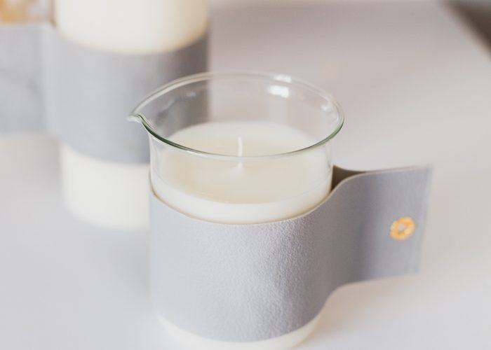 DIY Minimal Faux Leather Candle Wrap
