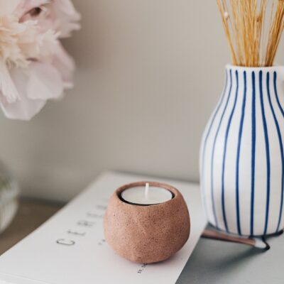 DIY Faux Stoneware Candle Holder