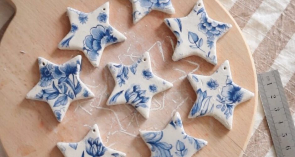 Air Dry Clay Delft Festive Stars