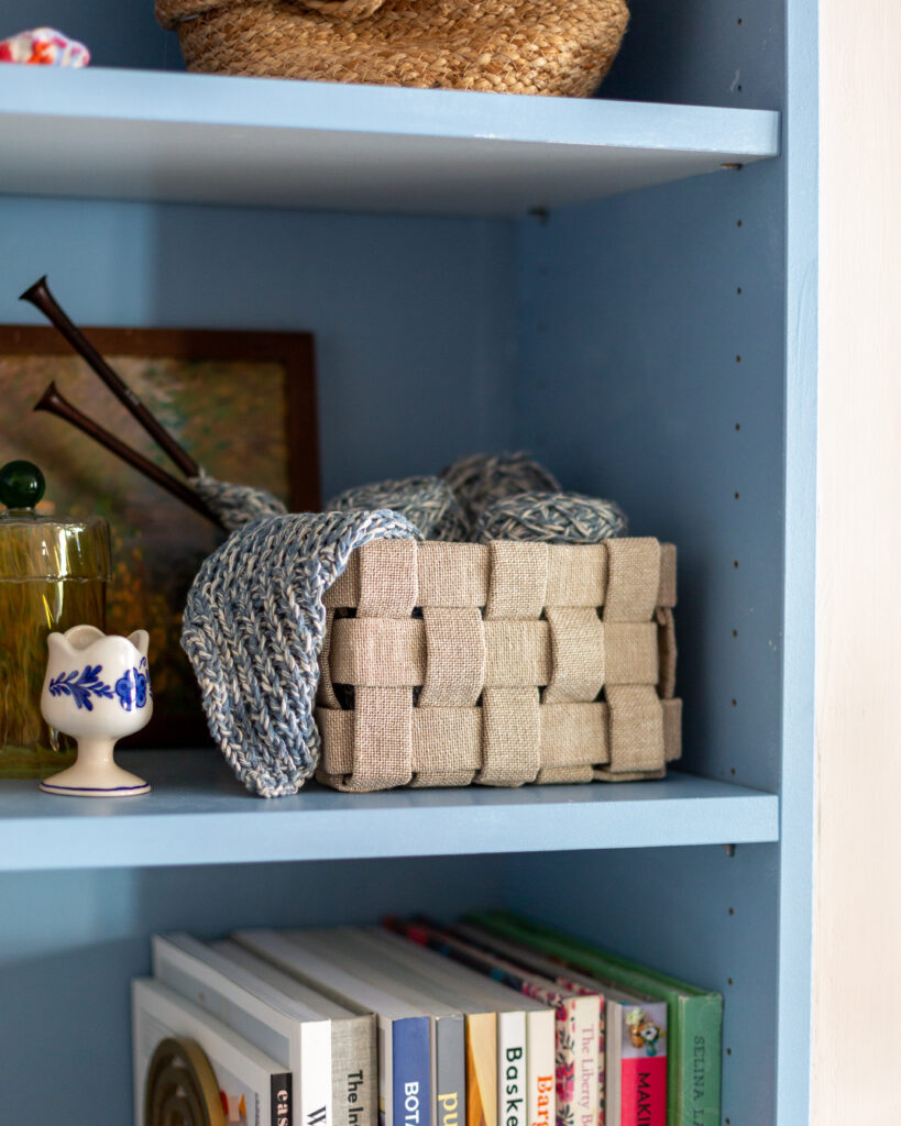 Make a woven basket with cardboard.